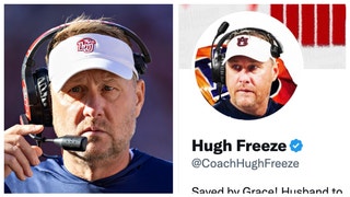 Auburn football coach Hugh Freeze reportedly gives up control of social media accounts. (Credit: Hugh Freeze/Twitter and Getty Images)