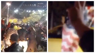 Iranian citizens celebrate losing to the USA in the World Cup. (Credit: Twitter Video screenshots Masih Alinejad and OutKick)
