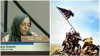 Fairfax County school board member Abrar Omeish called the Battle of Iwo Jima "evil" during a recent meeting. (Credit: Screenshot/Twitter Video https://twitter.com/HipIsEdo/status/1629895303242326022)