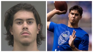 Quarterback Jalen Kitna kicked off Florida after arrest on child porn charges. (Credit: Getty Images and Alachua County Jail)
