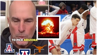 Jay Bilas' bracket destroyed after Arizona loses to Princeton in the NCAA Tournament. (Credit: Getty Images and Twitter Video)