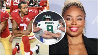 Jemele Hill is urging the New York Jets to sign Colin Kaepernick after Aaron Rodgers suffered a serious injury. (Credit: Getty Images)