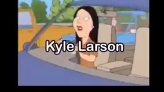 Female Asian cartoon character, Kyle Larson imposed on it