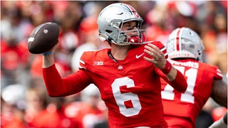 Ohio State QB Kyle McCord is in the transfer portal. Where will he play his final year? Who will be the new QB for the Buckeyes? (Credit: Getty Images)