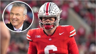 Urban Meyer has no idea why Kyle McCord is leaving the Ohio State Buckeyes. He reacted to McCord entering the transfer portal. (Credit: Getty Images)