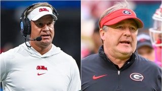 Ole Miss football coach Lane Kiffin joked he'd like to see Kirby Smart leave Georgia and take over the Atlanta Falcons. (Credit: Getty Images)