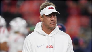 Lane Kiffin reacted to getting blown out by Georgia by talking about the team needing to recruit better. Watch a video of his comments. (Credit: Getty Images)