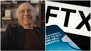 Larry David and FTX logo