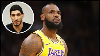 Enes Kanter Freedom isn't impressed by LeBron James' lack of respect during the national anthem. He criticized him for not standing. (Credit: Getty Images)