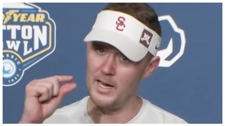 USC football coach Lincoln Riley wasn't very talkative after losing to Tulane. (Credit: Screenshot/YouTube Video https://www.youtube.com/watch?v=0pRsn0hAS8A)