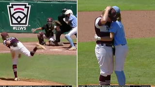 Little League world series kid hit in the head with pitch hugs pitcher