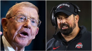 Lou Holtz seems intent on staying on a warpath with Ohio State. He dropped the Buckeyes in his rankings after the team's bye week. (Credit: Getty Images)