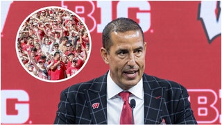 Wisconsin Badgers football coach Luke Fickell asked students to show up on time for the game against Buffalo. Watch his comments. (Credit: Getty Images)