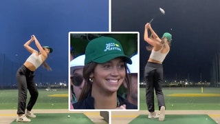 Masters Girl hitting golf ball lead