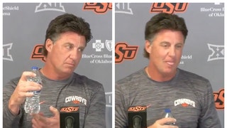 Oklahoma State football coach Mike Gundy talks making the perfect cocktail. (Credit: Screenshot/Twitter Video https://twitter.com/caydenmc/status/1577122664757747712)