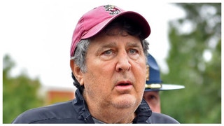Mississippi State football coach Mike Leach is hospitalized. (Credit: Getty Images)