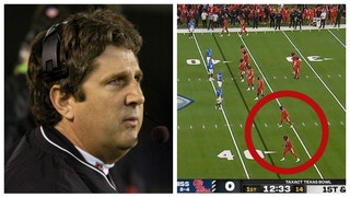 Texas Tech honors former coach Mike Leach on first offensive play of the game. Leach died at the age of 61. (Credit: Screenshot/Twitter Video https://twitter.com/TexasTechFB/status/1608286258521849857 and Getty Images)