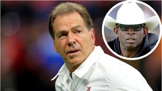 Deion Sanders thinks Nick Saban retired because he was tired of dealing with people surrounding the players because of NIL. (Credit: Getty Images)