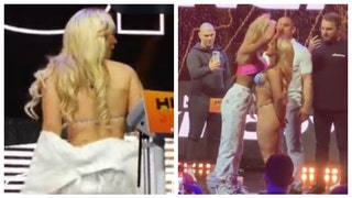 OnlyFans Boxer Elle Brooke Wears A Bikini During Weigh-Ins, Tries To Kiss Her Opponent During Faceoff