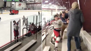 Pittsburgh high school hockey player fights fan in the stands
