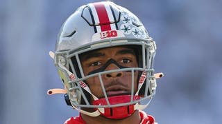 Ohio State stars TreVeyon Henderson and Jaxon Smith-Njigba out against Northwestern. (Photo by Scott Taetsch/Getty Images)
