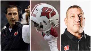 Wisconsin offensive coordinator Phil Longo talks changes. (Credit: Getty Images and Wisconsin Football)