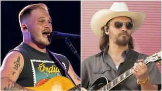 Zach Bryan and Luke Grimes both have new music out. Bryan released "Sarah's Song" and the "Yellowstone" star released "Burn." (Credit: Getty Images)