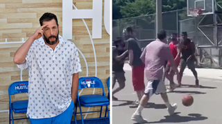 Adam Sandler Hoops In A Polo During Canadian Pick Up Run