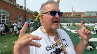 Charlotte head coach Biff  Poggi says that his team will be without close to 50% of their starters for opener