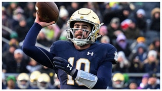 Notre Dame quarterback Drew Pyne announces he's transferring. (Credit: Getty Images)