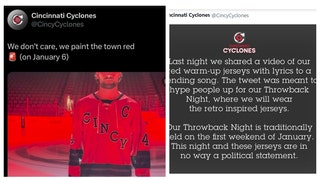 Cincinnati cyclones tweet red jersey