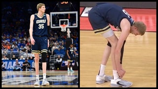Oral Roberts' Connor Vanover Fascinates March Madness Crowd With Untied Shoe