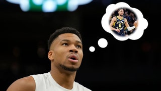 Giannis Antetokounmpo thinking about Pacers
