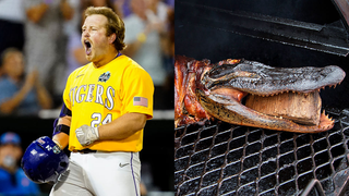 lsu-baseball-cade-beloso-father-rodney-florida-alligator-grill-eat-college-world-series
