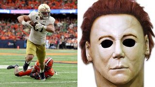 Notre Dame Michael Mayers and Halloween movie Mike Myers