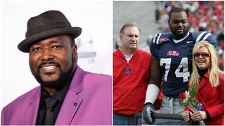 Actor Quinton Aaron and Michael Oher with the Tuohy family