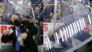 Timekeeper Gets Hit By Falling Plexiglass After Bruins Goal