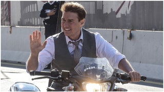 Tom Cruise explained the reasoning for shooting the "Mission: Impossible - Dead Reckoning" motorcycle stunt on day one. (Credit: Getty Images)