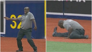 Rays dancing security guard