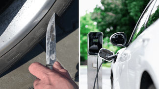 Electric Vehicle Vandalized By Idiots Campaigning For Climate Change