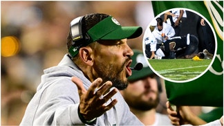 Colorado State coach Jay Norvell doesn't think there was any malice in Henry Blackburn's hit that sent Travis Hunter to the hospital. (Credit: Getty Images)