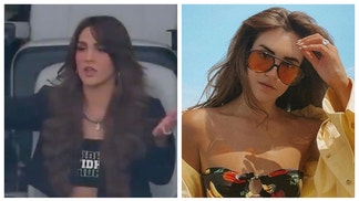 Jarrett Stidham's wife Kennedy goes viral during Raiders/49ers game.(Credit: Screenshot/Twitter Video https://twitter.com/cjzer0/status/1609665362013966338 and Instagram/Kennedy Stidham)