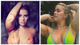 Paige VanZant Dances In The Rain, Uses Her Booty As A Football Card Display