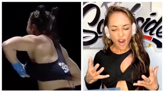 BKFC star Tai Emery teases more antics. (Credit: Screenshot/Twitter Video https://twitter.com/MMAJunkie/status/1600524787440394242 and https://twitter.com/MMAJunkie/status/1566089107251404800)