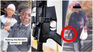 New social media prank trends might prove to be deadly. (Credit: Getty Images and Twitter video screenshot https://twitter.com/stillgray/status/1658946341794643968 and https://twitter.com/oldrowofficial/status/1659320200930422786)