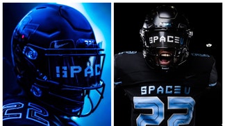 UCF unveils latest space-themed uniforms. The Knights will wear the uniforms against Temple. (Credit: UCF football)