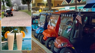 Golf Carts in a Row