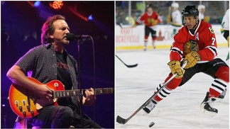 Chris Chelios and Eddie Vedder