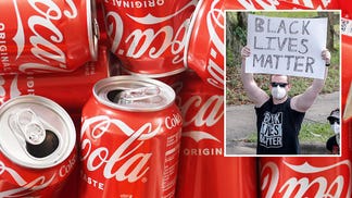 In this photo illustration, empty Coca-Cola cans seen