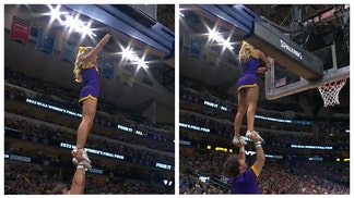LSU cheerleader saves game.